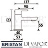 Bristan Cobalt Bath Taps Dimensions